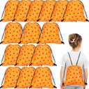 24 Pack Birthday Party Favor Drawstring Bags Anime Theme Orange and Red Cartoon Candy Goodie Bags for Boys Girls Birthday Party Supplies