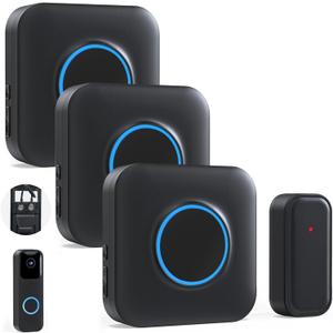 BITIWEND Wireless Doorbell Chime for Blink - Compatible with Blink Video Doorbell and Blink Video Doorbell (2nd Gen) (1 Video Doorbell Extender 3 Receiver (Black)