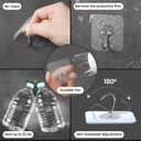 Wall Hooks - 22lb(Max) Heavy Duty Adhesive Hooks for Hanging, Waterproof and Rustproof, Transparent Design, Bathroom Kitchen Hooks (20, Medium)