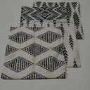 ArtSocket Set of 4 Throw Pillow Covers Ikat Tribal and Boho Bohemian Black Ethnic Herringbone for Ideas Decor Linen Outdoor Pillow Cases Home Decorative Square 16x16 Inches Pillowcases