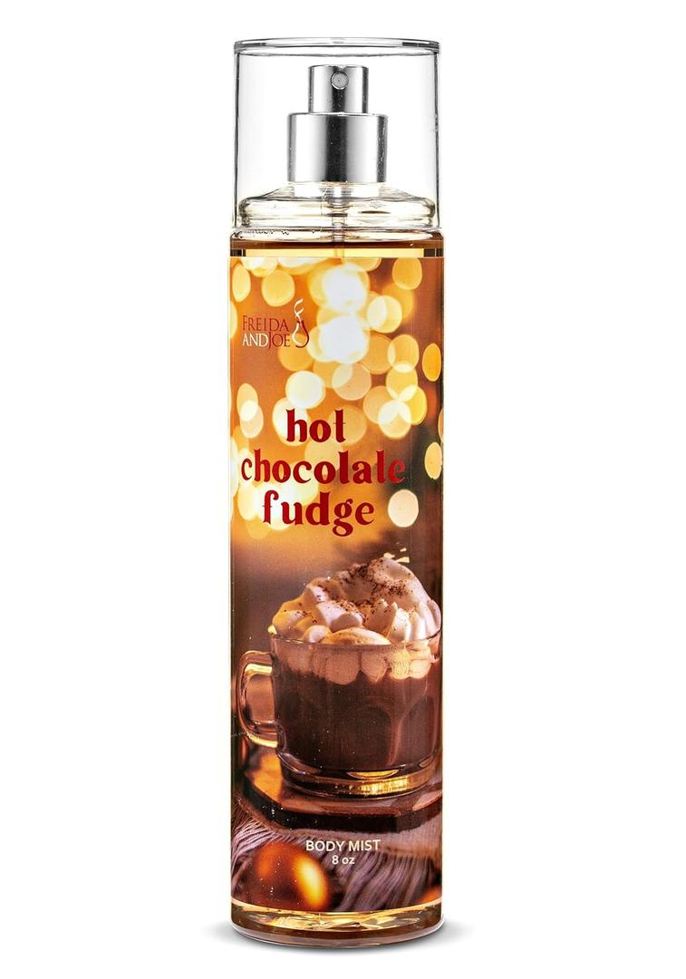 Freida & Joe Hot Chocolate Fudge Body Mist  8oz Fine Fragrance Spray for Women | Cozy Winter Scent with Creamy Cocoa, Fudge Swirl & Vanilla Bean | Long-Lasting Sweet Perfume Mist Gift  Mother's