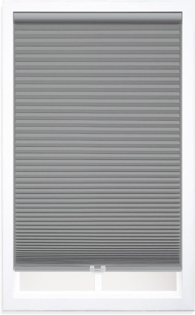 DEZ FURNISHINGS Cordless 1.5" Blackout Cellular Shade, Anchor Gray, 34" W x 36" H