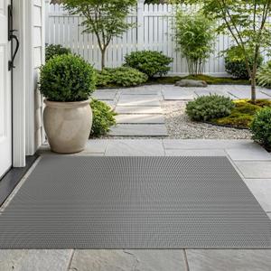 Welcome Door Mat Outside Non-Slip Durable Waterproof Grey 31"x47"