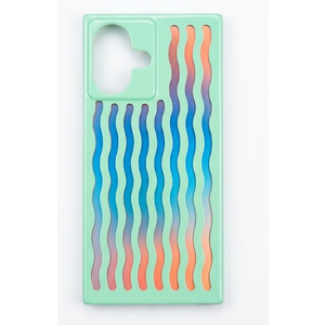 Heaofei Rectangle Case for iPhone 17 Case for Women Girls Boys, with Iridescent Wave Pattern and Cute Candy Color Design, Kawaii Aesthetic Girly Protective Phone Cover, Light Green