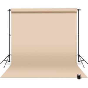 Denny Manufacturing - Seamless Paper Backdrop for Photography, Buff Seamless Paper Roll (53 in x 36 ft) Includes Free Roll Black Gaffer Tape (2 in x 13 ft)