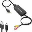 BD&M RCA to HDMI Converter, AV to HDMI, 1080P RCA Composite CVBS Video Audio Converter Adapter Supporting PAL/NTSC for TV/PC/ PS3/ STB/Xbox VHS/VCR/Blue-Ray DVD Players