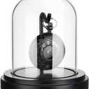 PH PandaHall 3x4 inch Pocket Watch Display Case Watch Glass Display Dome Cloche, Black Dome Cloche Wooden Base with Metal Hook for Pocket Watch Medals Collectibles Photos Ornaments