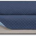 Easy-Going Reversible Oversized Couch Cover for 3 Cushion Couch Sofa Cover for Dogs Water Resistant Furniture Protector Cover with Foam Sticks for Pet (Oversized Sofa, Dark Blue/Light Blue)