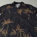 Milumia Men's Tropical Print Short Sleeve Collared Vacation Button Down Shirts Black, Medium