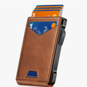 Wallet for Men RFID Wallet with 2 ID Windows & Money Clip, Slim Pop Up Card Holder for 10-12 Cards, Bifold Minimalist Smart Wallet for Front Pocket, Compact Metal Credit Card Holder, Gifts for Men