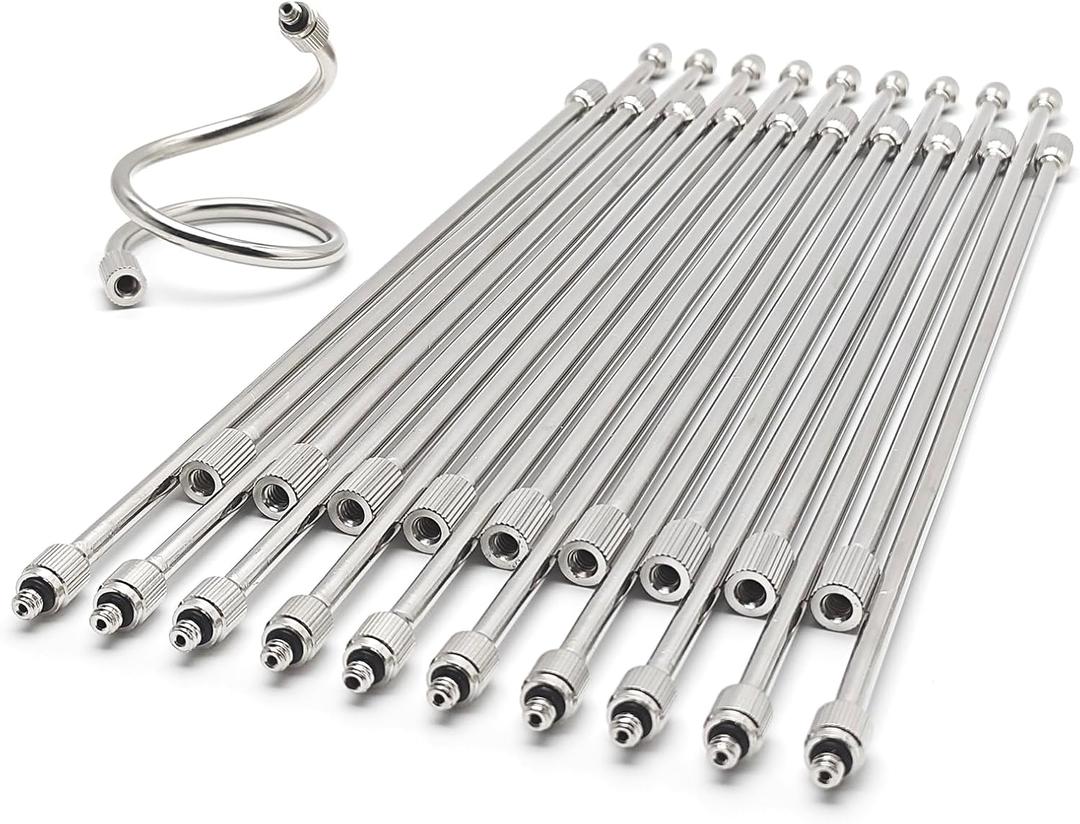 20 Pack Flexible Nozzle Extensions, Brass Mist Rod for Outdoor Misting System, Bendable Copper Extended Pole 10/24 UNC for Garden, Humidification, Outdoor Cooling, Dust Control, Landscaping(11.5Inch)