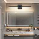 LED Bathroom Vanity Light, Modern Bathroom Light Fixture Over Mirror (3000K/4000K/6000K, Dimmable), Vanity Light Bar with Angle Adjustable, 24 Inch, Black
