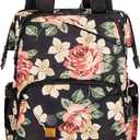 Hap Tim Carry on Backpack for Travel, Womens Laptop Backpack, Travel Backpack for Women, Work bag, Nurse Backpack, Nurses Week Gifts for Women7651-BF (Black Flora)