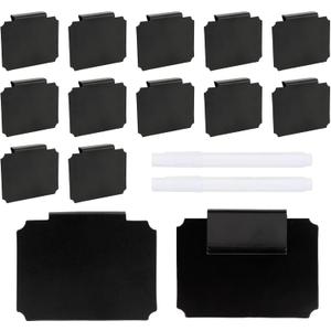 2 x Basket Labels Clip On, Labels for Storage Bins, 12PCS Black Labels with White Markers, Storage Bin Labels for Fabric Storage Bins Removable Labels for Storage Bins Clip On Labels Tags for Labeling
