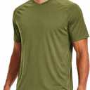 5 Pack Men’s Active Quick Dry Crew Neck T Shirts | Athletic Running Gym Workout Short Sleeve Tee Tops Bulk (L)