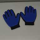 Upgrade Efficient Pet Hair Remover Gloves - Gentle Shedding Brushes for Dogs, Cats & Horses with Long and Short Hair - 1 Pair (Blue)