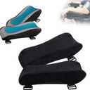 Premium Office Chair Armrest Pads - Set of 2 Memory Foam Sponge with Mesh and Velour Covers, Elbow Cushion for Desk and Gaming Chairs, Ergonomic Support, Arm Rest Covers for Computer Chair