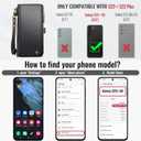 Defencase Compatible with Samsung Galaxy S22 Plus Case Wallet with RFID Blocking Card Holder for Women Men, PU Leather Magnetic Snap Flip Zipper Strap Phone Case Fit for Galaxy S22 Plus 5G 6.6", Black