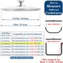 9.5 Inch Pot Cover, Tempered Glass Lid for Replacement, Frying Pan Lids 6,8,9.5,10.5,11,12,12.5 Inch Universal Lid for Pots and Pans