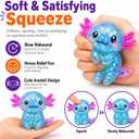 2Pack Taba Squishy Fidget Toys Bulk,Blue Stress Cube&Axolotl Squishy,Sugar Sensory Toys Squeeze Toy for Anxiety Relief for Classroom Prizes, Birthday Gifts Party Favors