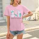 Women Chillin'with My Peeps Shirt Easter Shirt Funny Bunny T-Shirt Cute Rabbit Tee Tops Easter Day Gift (XXL)