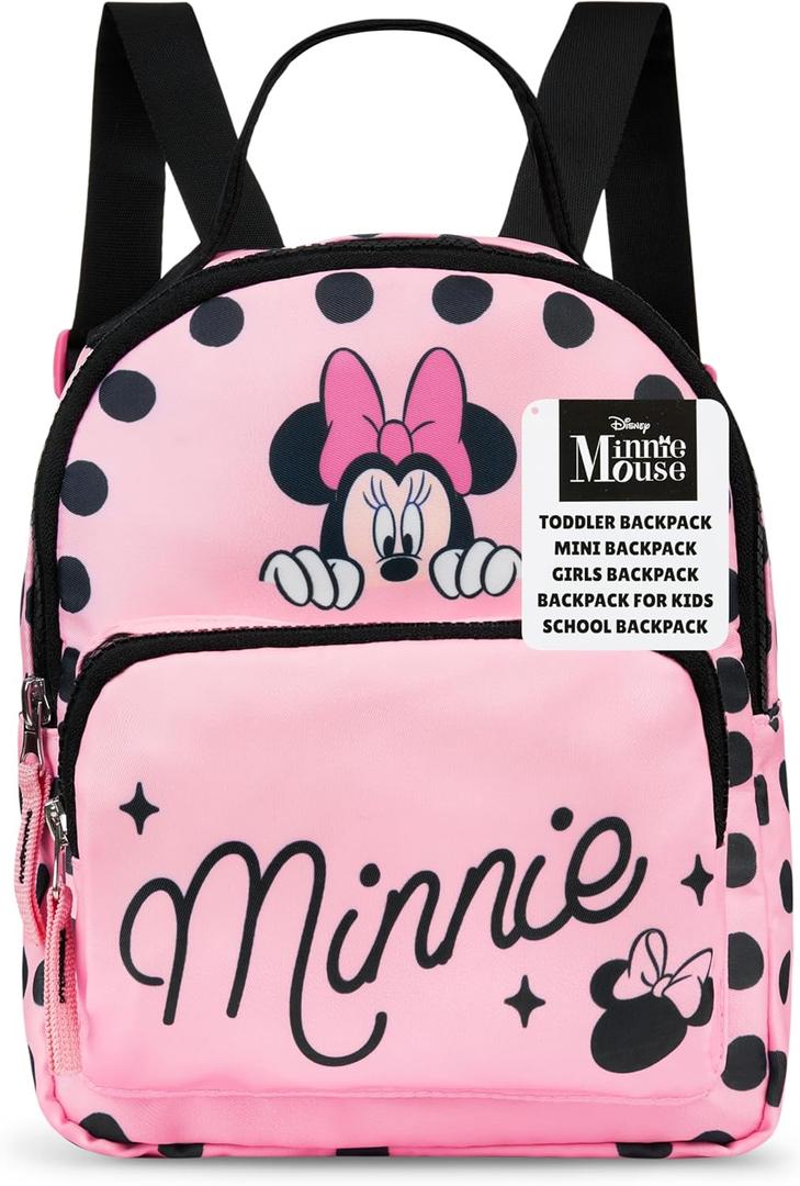 Get Trend Disney Minnie Mouse Mini Backpack for Girls Toddlers 9x7 Travel Bag Cute Bag for Daycare Trips Vacation Fashion Gifts for Girls (Pink Minnie Mouse)
