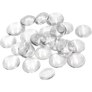 60 Pieces Transparent Glass Dome Imitation Gemstone Clear Round Dome Tiles Christmas Decor, Non-calibrated Round 1 inch/25mm for Photo Pendant Craft Jewelry Making