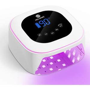 Cordless UV LED Nail Lamp, 80W Rechargeable Nail Dryer with 4 Timers, Atmosphere Light & Mirror Base, UV Light for All Gel Nails, Ideal for Training,Nail Art Practice,Home & Salon Use (White)