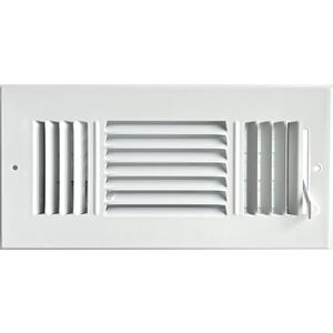 HBW 10"x 4" (Duct Opening Size) 3-Way Stamped Face Steel Ceiling/sidewall Air Supply Register - Vent Cover - Actual Outside Dimension 11.75" X 5.75"
