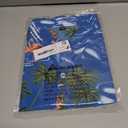 Men's Hawaiian Shirt Short Sleeve Floral Button Down Shirt Casual Summer Tropical Beach Shirts (Blue, XXL)
