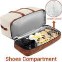 Weekender Bag for Women, Large Overnight Bag Canvas Travel Duffel Bag Carry On Tote with Shoe Compartment 21" 3Pcs Set