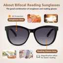 EASY READ Bifocal Reading Sunglasses for WomenFashion Sun Readers UV400 Protection(Magnification 1.50, Black)