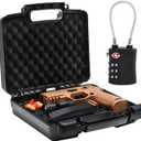 9mm Gun Case Lockable, TSA Approved Firearm Travel Case with 1 TSA Lock, Pistol Case Hard Shell, Gun Safe for Handgun, Pistol, Revolver - Shockproof Gun Storage 10.3 x 8.8 x 3 inch (Black)