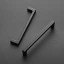 Ravinte 30 Pack Solid 5 Inch Kitchen Square Cabinet Handles Matte Black Pulls Drawer Pulls Kitchen Cabinet Hardware Flat Black Handles