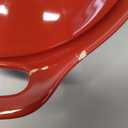 Rachael Ray Solid Glaze Ceramics Casserole Bakers/Baking Dish with Shared Lid Set, 3 Piece, Red