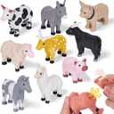 Cessfle 40 Pieces Magnetic Farm Animals Toys Play Set, 3D Printed Animals Gifts for 3-5 5-8 Year Old Kids