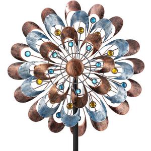 DREAMYSOUL Wind Spinner Outdoor, 20" Dia Large Metal Windmills with Blue and Copper Blades, Kinetic Wind Spinners & Sculpture for Yard and Garden DREAMYSOUL Wind Spinner Outdoor, 20" Dia Large Metal Windmills with Blue and Copper Blades, Kinetic Wind Spinners & Sculpture for Yard and Garden