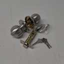 BESTTEN Keyed Entry Door Knob with Lock, Interior and Exterior Door Lock, Standard Ball, Satin Nickel