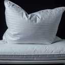 Goose Down Feather Soft Pillows One Pillow 100% Cotton Supportive Bed Pillow Stripe White Color King Size 20x36 inch