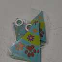 VitalCozy 5 Pcs Cartoon Dog Triangle Pennant Banner Orange Blue Purple Green Pet Paw Paper Flag for Cartoon Adventure Dog Theme Birthday Baby Shower Party Decor