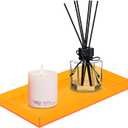 ROYALITA Acrylic Tray Bathroom Tray for Countertop, Guest Towel Holder Tray for Napkin Perfume Jewelry Makeup, Vanity Trays for Soap Dispenser, Aromatherapy, Cup & Candle, Orange