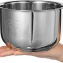 Inner Pot Pressure Cooker Rice Cooker Liner Stainless Steel Rice Cooking Silver Container Pot Replacement 7.08x6.29x4.2inches