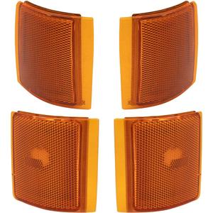 Brock Aftermarket Replacement Driver Left Passenger Right Upper and Lower Side Marker Light Unit 4 Piece Set Compatible with 1994-2002 GMC C/K Pickup
