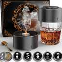Electric Whiskey Smoker Kit Built in Heating Rod & Brushless Fan, Rechargeable Cocktail Smoker Kit with 6 Premium Wood Chips, Old Fashioned Drink Smoker for Bourbon, Christmas Gifts for Men