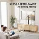 AM alphamount TV Floor Stand for 13-50 inch Flat/Curved TVs up to 44 lbs, 8 Level Height Adjustable Monitor Floor TV Stand with VESA 200x200, Portable TV Mount Stand for Living Room, Bedroom, Office