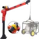 Pismire 1100lb Crane & 3500lb 12V Winch Combo - Folding Truck-Mounted Design, 360 Swivel, Painted Steel Jib for Pickup TrucksOrange