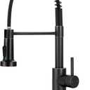 DJS Kitchen Faucets with Pull Down Sprayer Oil Rubbed Bronze -High Arc Single Handle 1 or 3 Holes Spring Kitchen Sink Faucet with Deck Plate for Farmhouse RV Vessel Basin