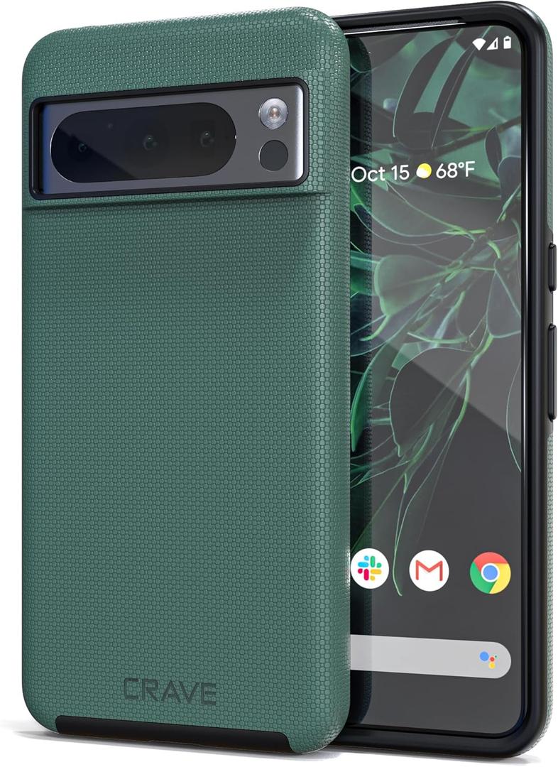 Crave for Google Pixel 8 Pro Case, Shockproof Protection Dual Layer Case for Google Pixel 8 Pro (6.7 inch) - Forest Green