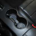 RT-TCZ Carbon Fiber Cup Holder Cover Frame Trim Interior Accessories Compatible with Ford Mustang 2015-2023