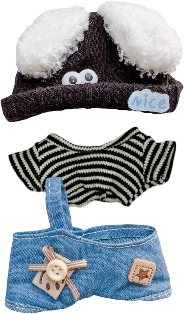 2 x HDJY 17cm Doll Clothes Set  Cool Boy Outfit, Accessories for 15-17cm Dolls Clothes,Compatible with 15 cm Sitting Doll